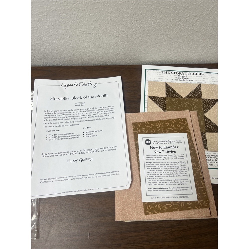 River Rock Block Of The Month by Keepsake Quilting 10 Inch Square Month ‎ 2 New